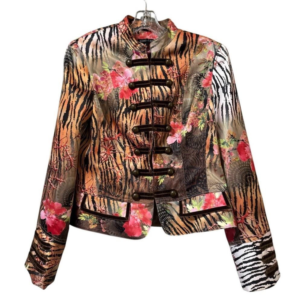 Boho Chic Women Size 8 Jacket/Blazer Bohemian Artsy Classic Modern Colorful City